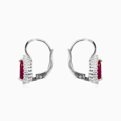 Royal ruby and cubic zirconia women drop earrings