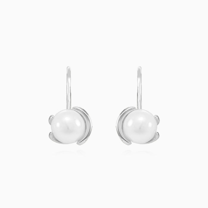 Unique pearl and cubic zirconia women drop earrings