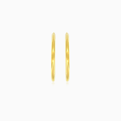 Thin classic gold hoop earrings for women