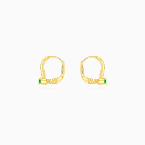 Yellow Gold Emerald Drop Earrings