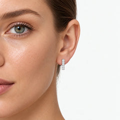 White Gold Cubic Zirconia Drop Earrings