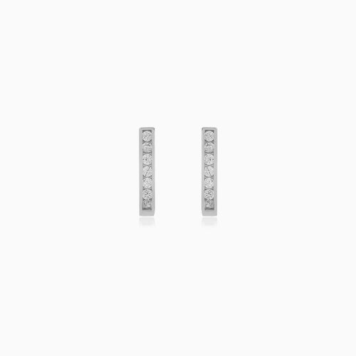 White Gold Cubic Zirconia Drop Earrings