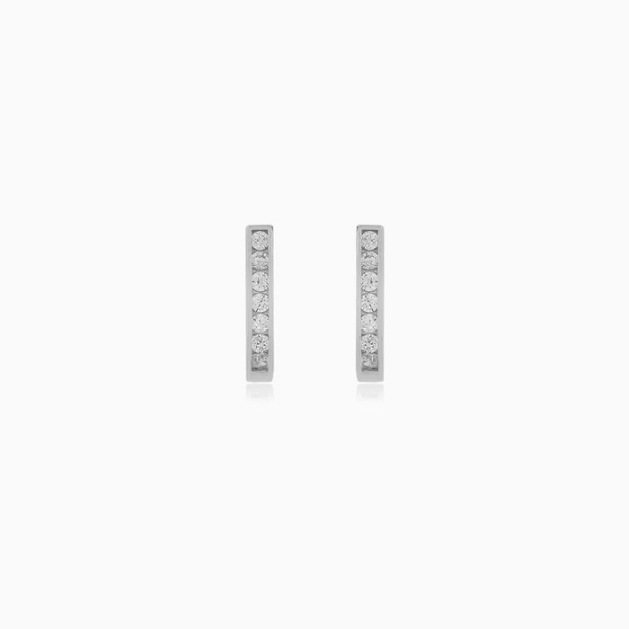 White Gold Cubic Zirconia Drop Earrings