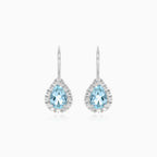 Royal topaz and cubic zirconia women drop earrings