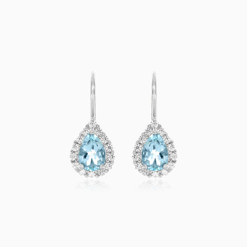 Royal topaz and cubic zirconia women drop earrings