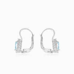 Royal topaz and cubic zirconia women drop earrings