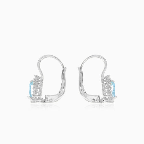 Royal topaz and cubic zirconia women drop earrings