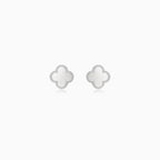 Weißgold Ohrstecker mit Perlmutt und Kleeblatt-Motiv