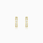 Yellow gold cubic zirconia hoops