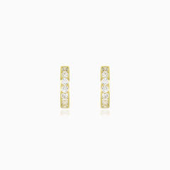 Yellow gold cubic zirconia hoops