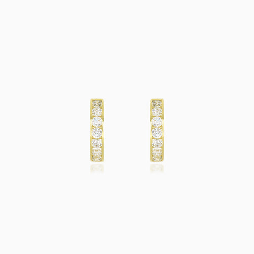 Yellow gold cubic zirconia hoops