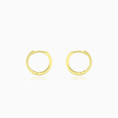 Yellow gold cubic zirconia hoops