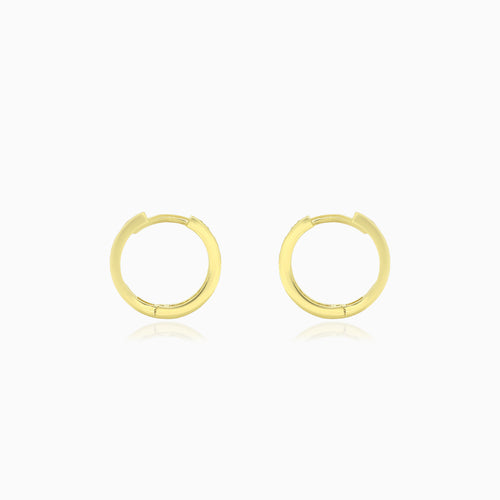 Yellow gold cubic zirconia hoops