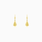 Sculpted Yellow Gold Teardrop Earrings