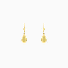 Sculpted Yellow Gold Teardrop Earrings