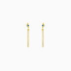 Women gemstone dangling earrings in yellow gold