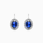 Sapphire drop earrings in white gold
