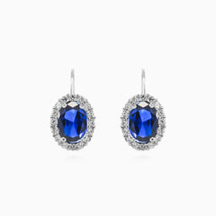 Sapphire drop earrings in white gold