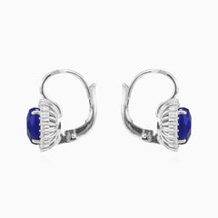 Sapphire drop earrings in white gold