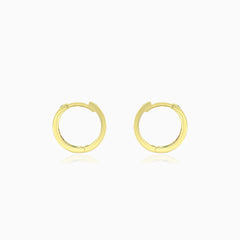 Yellow gold gemstone hoop earrings