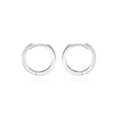 White gold gemstone hoop earrings