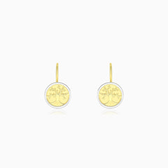 Tree of life gold drop earrings