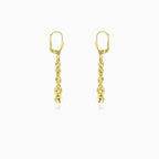 Broad brillo valis yellow gold dangling earrings