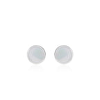 White gold stud earrings with pearl