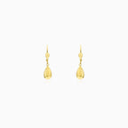 Sculpted Yellow Gold Teardrop Earrings