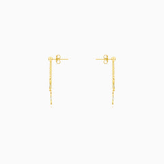 Sculpted Yellow Gold Dangling Earrings