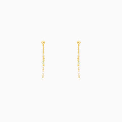 Sculpted Yellow Gold Dangling Earrings