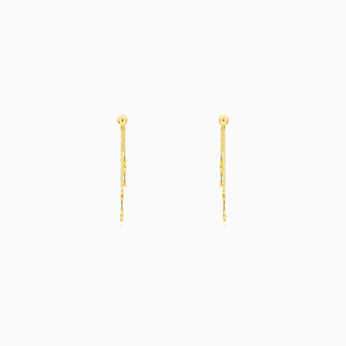 Sculpted Yellow Gold Dangling Earrings