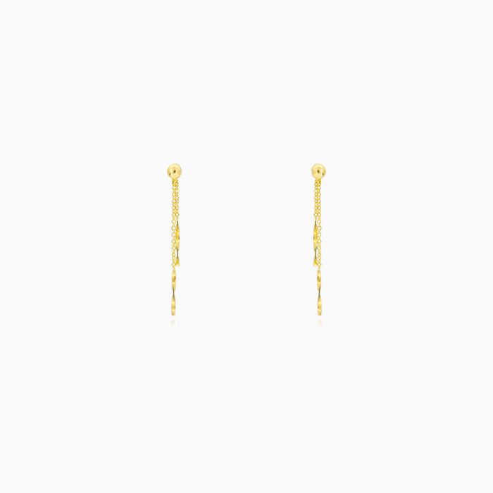 Sculpted Yellow Gold Dangling Earrings