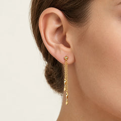 Sculpted Yellow Gold Dangling Earrings