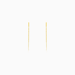 Yellow Gold Dangling Chain Earrings