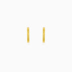 Slim Yellow Gold Huggie Hoop Earrings