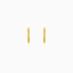 Slim Yellow Gold Huggie Hoop Earrings