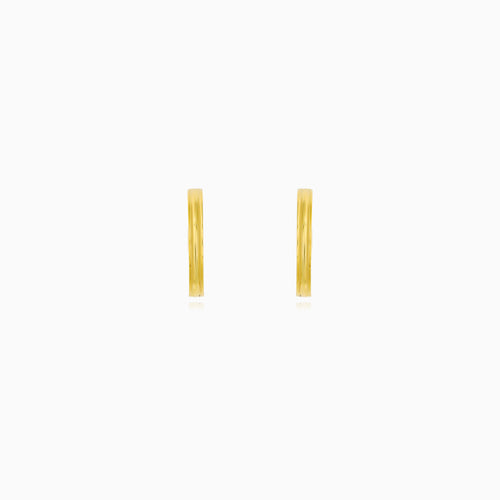 Slim Yellow Gold Huggie Hoop Earrings