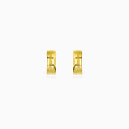 Sculpted Yellow Gold Hoop Earrings