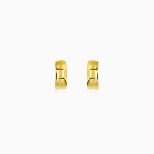 Sculpted Yellow Gold Hoop Earrings