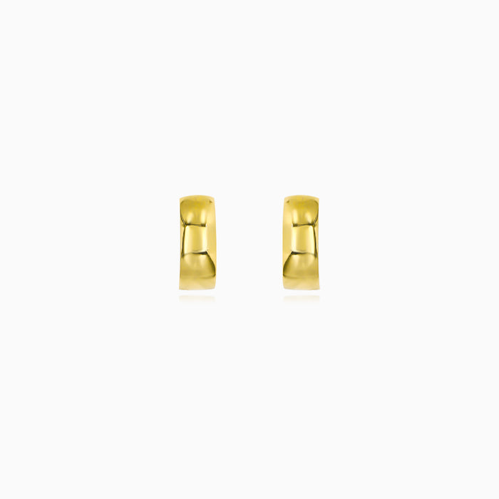 Sculpted Yellow Gold Hoop Earrings