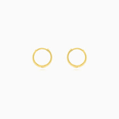 Faceted Yellow Gold Chunky Hoop Earrings