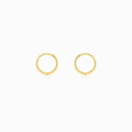 Faceted Yellow Gold Chunky Hoop Earrings