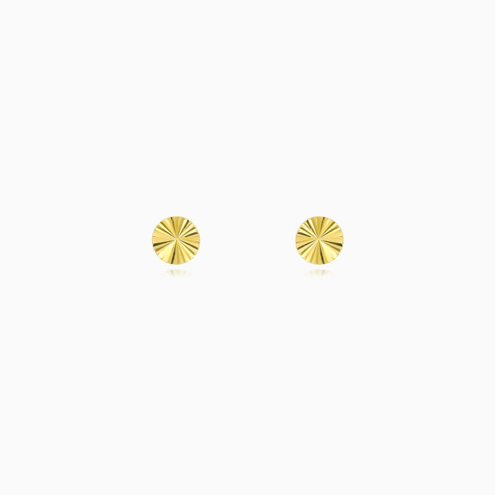 Radiant Sunburst Yellow Gold Stud Earrings