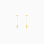 Yellow Gold Beaded Dangle Earrings