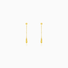 Yellow Gold Beaded Dangle Earrings