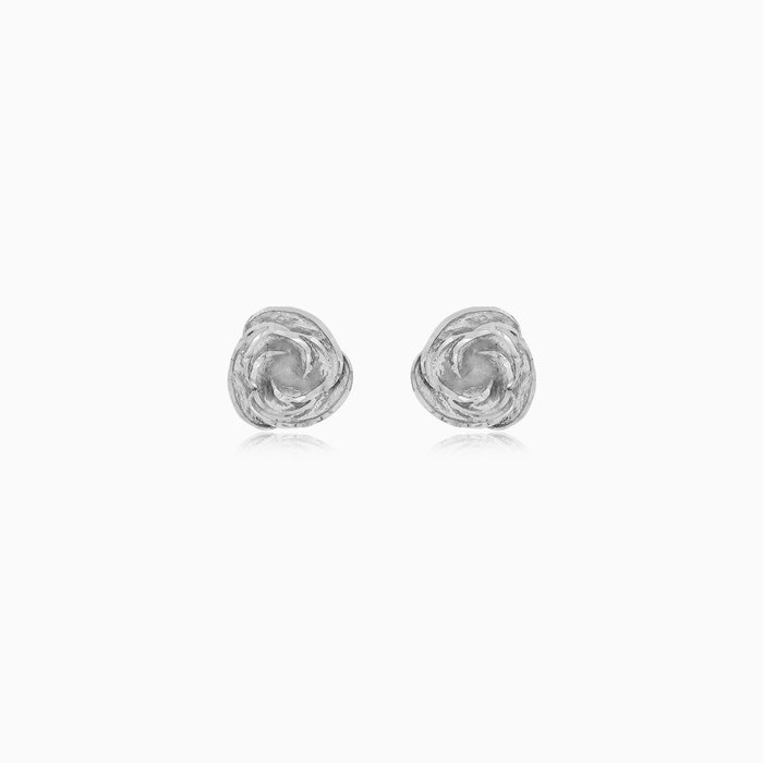 Tvarované náušnice růže z bílého zlata