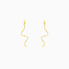 Yellow Gold Spiral Dangle Earrings