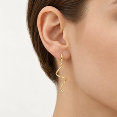 Yellow Gold Spiral Dangle Earrings