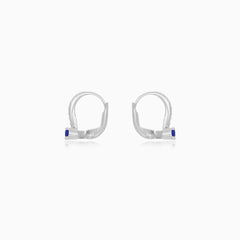 White Gold Sapphire And Cubic Zirconia Drop Earrings
